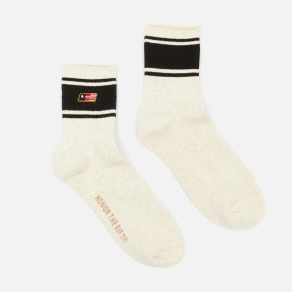 Honor The Gift Crew Socks Kids MID RETRO Sz 7-11 Tagged & Bagged Cozy Socks 1pr